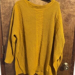 Oversized Cozy Mustard Sweater 3X